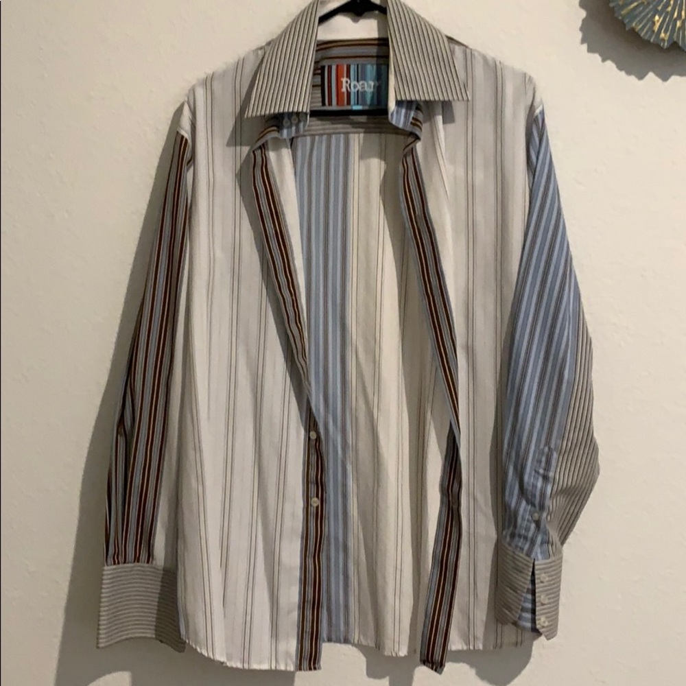 Roar men stripes shirt size M